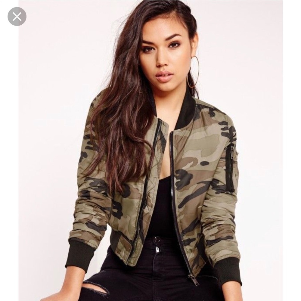 Missguided Army/Camouflage Bomber Jacket